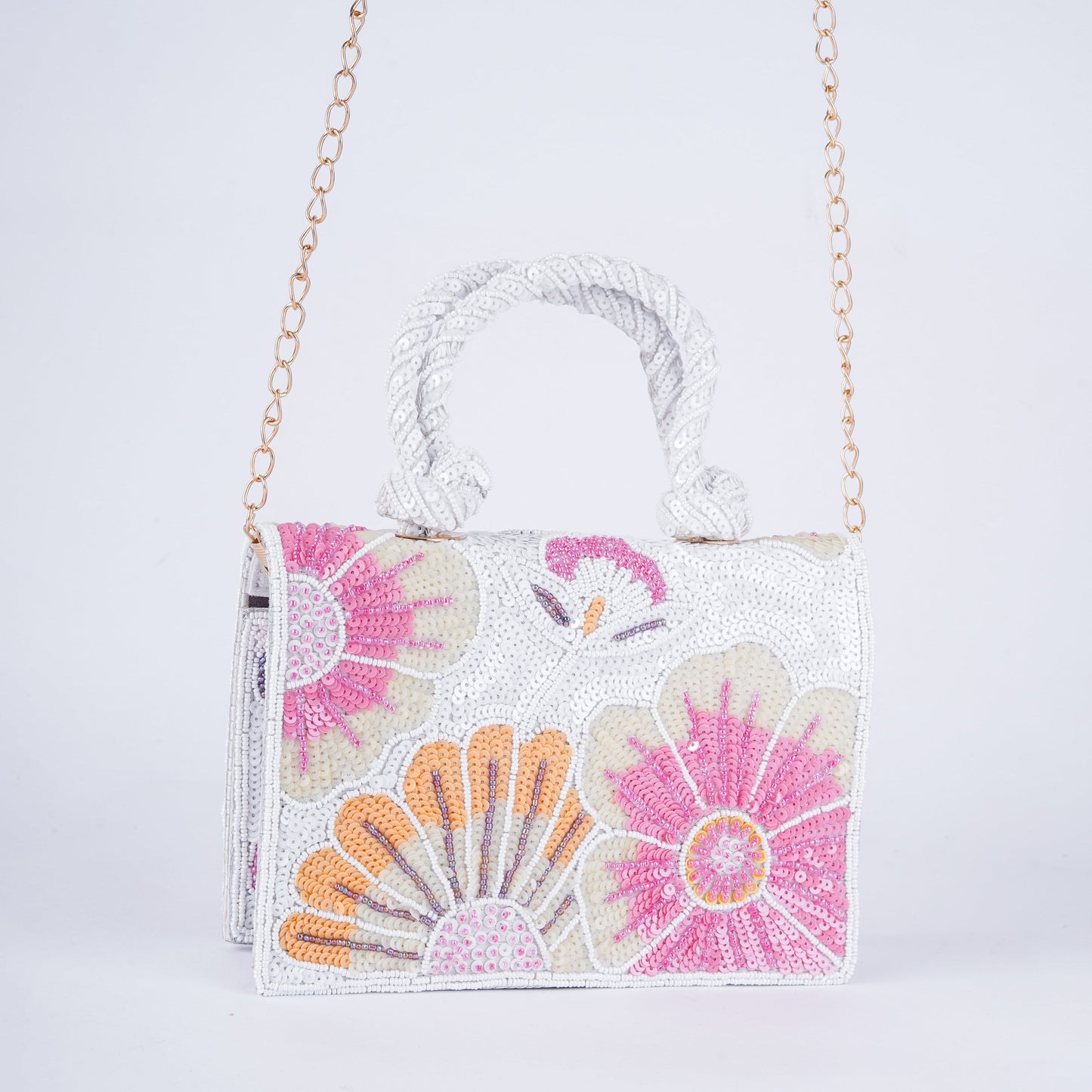Mini handcrafted party bag – perfect gift for her with elegant embellishments and traditional charm