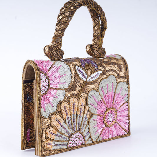 Handmade mini clutch bag with embellishments – perfect blend of tradition and elegance for weddings and parties