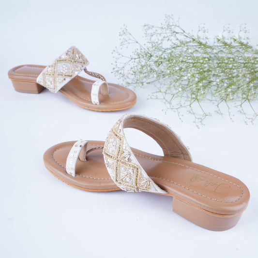 Kolhapuri handcrafted 1-inch heel for women – traditional and comfortable footwear