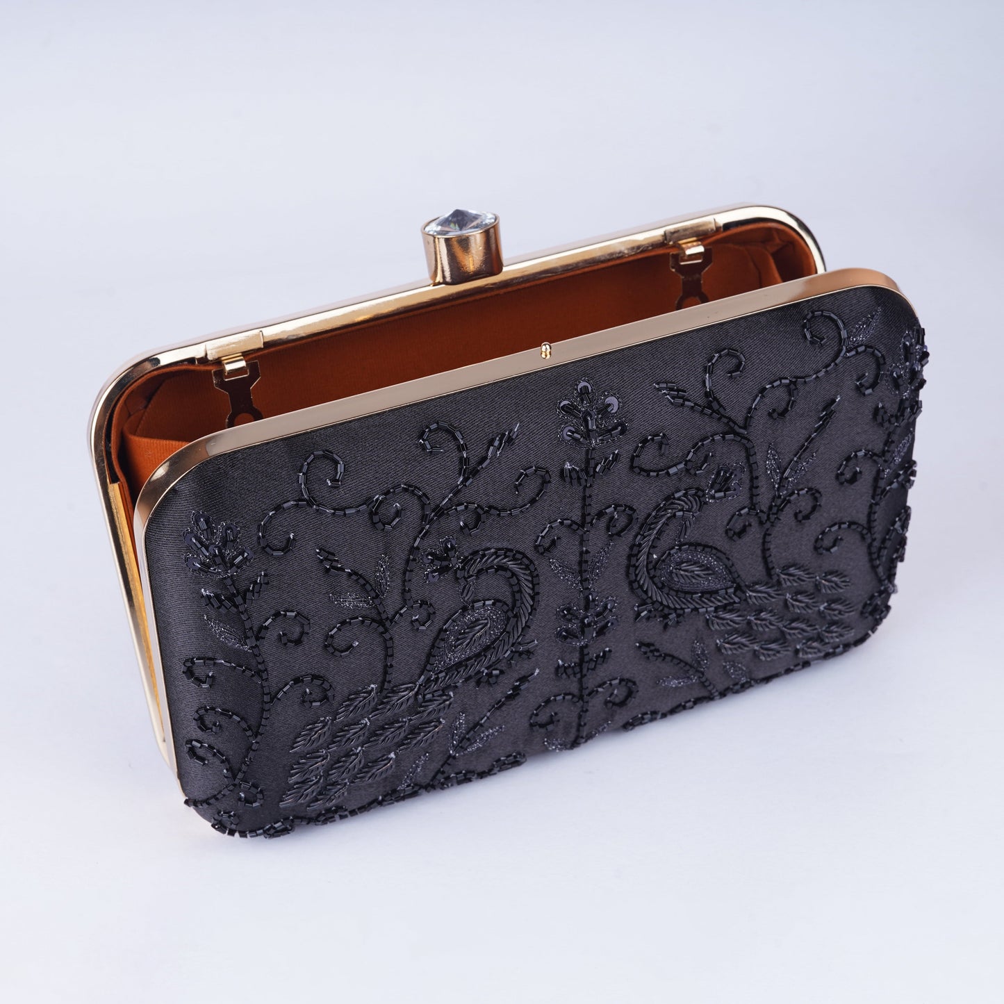 Black Hand Embellished Clutch Bag