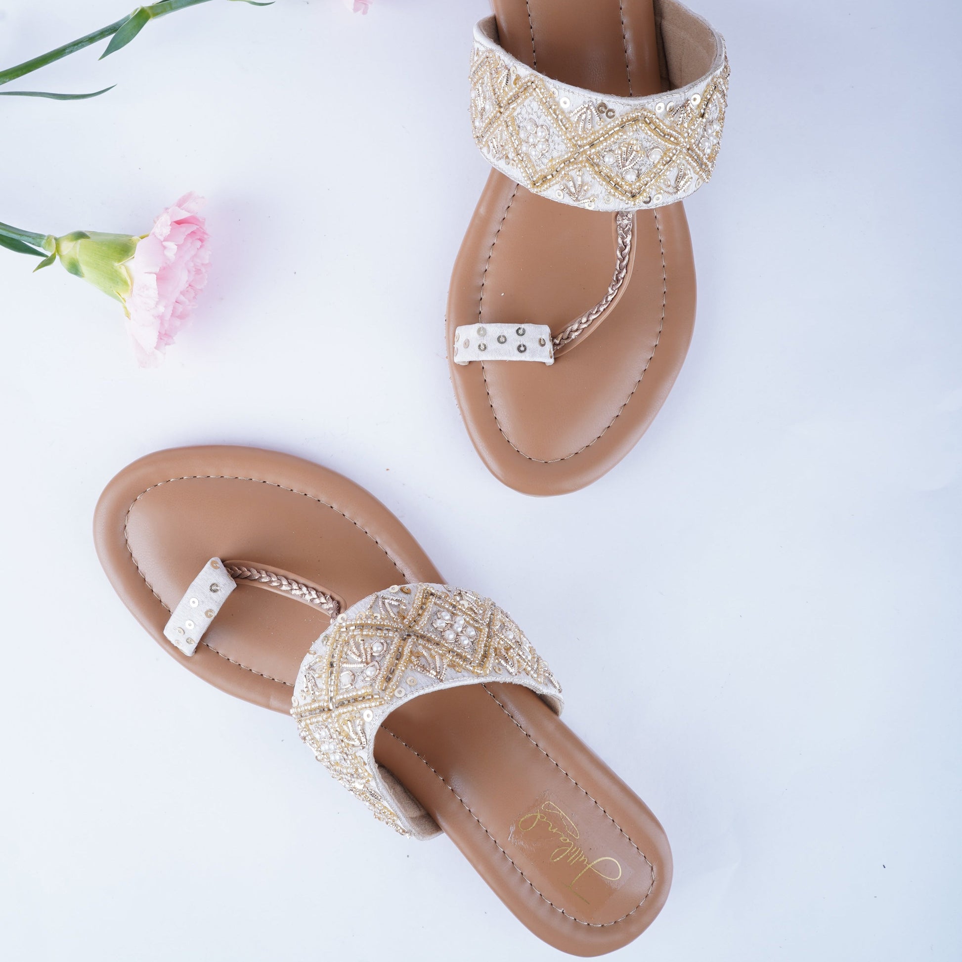 Ethnic Kolhapuri heels with 1-inch block heel – perfect for festive and daily wear