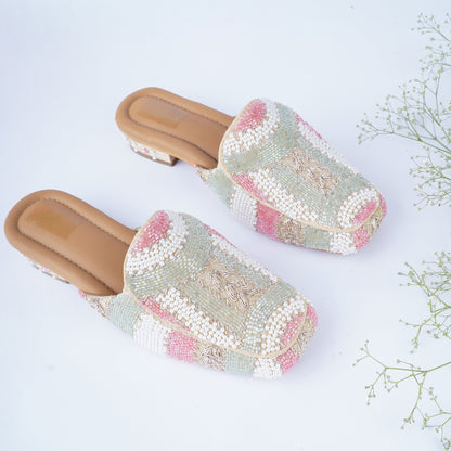 Indian handcrafted loafer mules for NRI women – 1-inch cushioned ethnic footwear for cultural events abroad