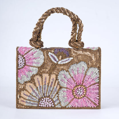 Mini handcrafted embellished bag for women – stylish ethnic accessory with intricate detailing for festive occasions